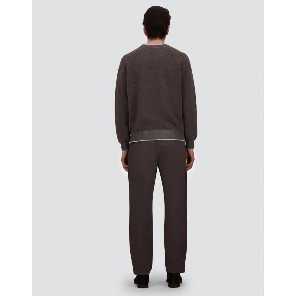Herno Cashmere and Wool Bouclé Jumper in Light Taupe | Men's Knitwear | Coveti