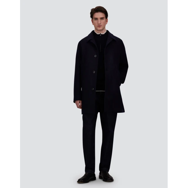 Herno Cashmere and Wool Bouclé Jumper in Navy Blue | Men's Knitwear | Coveti