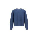 Herno Cashmere and Wool Fisherman's Rib Sweater in Light Blue | Men's Knitwear | Coveti