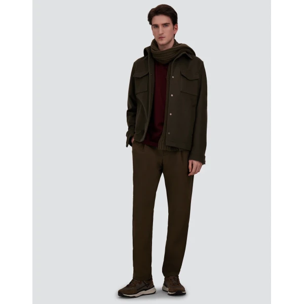 Herno Cashmere and Wool Shacket in Dark Green | Men's Jackets | Coveti