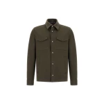 Herno Cashmere and Wool Shacket in Dark Green | Men's Jackets | Coveti