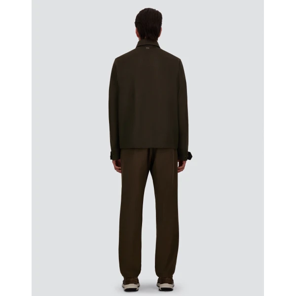 Herno Cashmere and Wool Shacket in Dark Green | Men's Jackets | Coveti