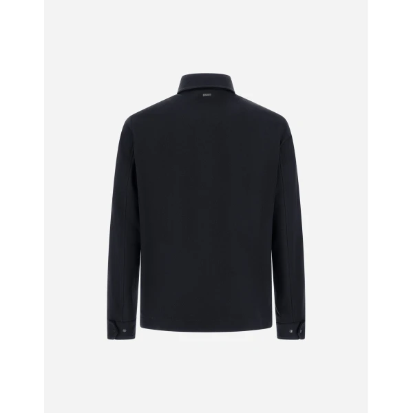 Herno Cashmere and Wool Shacket in Navy Blue | Men's Jackets | Coveti