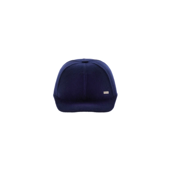 Herno Casual Wool Baseball Cap in Navy Blue | Men's Hats | Coveti