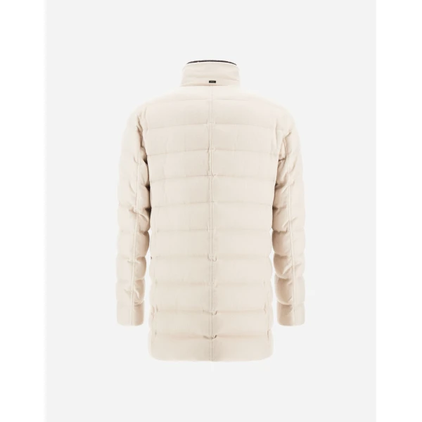 Herno Chantilly Carcoat in Cashmere, Silk and Monogram | Men's Coats | Coveti