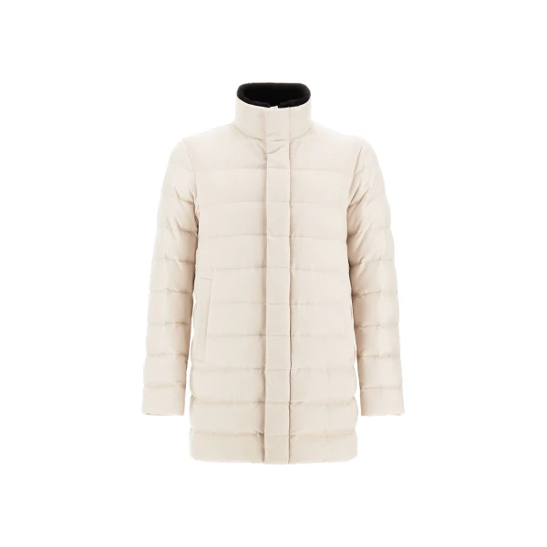 Herno Chantilly Carcoat in Cashmere, Silk and Monogram | Men's Coats | Coveti
