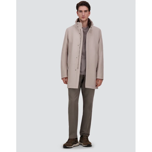 Herno Chantilly Coat in Ecowool and Light Faux Fur | Men's Coats | Coveti