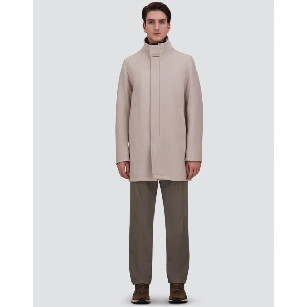 Herno Chantilly Coat in Ecowool and Light Faux Fur | Men's Coats | Coveti