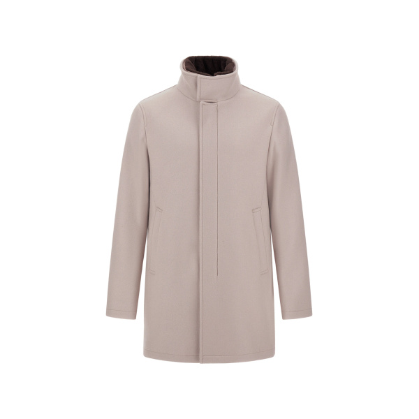 Herno Chantilly Coat in Ecowool and Light Faux Fur | Men's Coats | Coveti