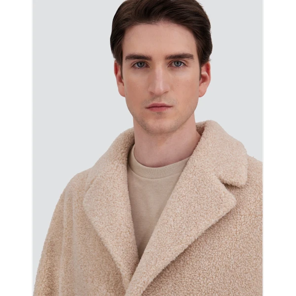 Herno Chantilly Coat in Melange Teddy | Men's Coats | Coveti