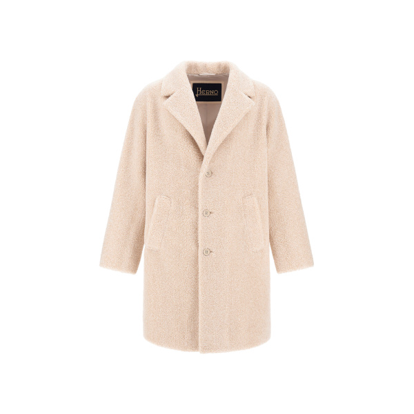 Herno Chantilly Coat in Melange Teddy | Men's Coats | Coveti