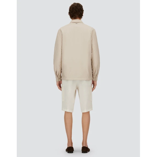 Herno Chantilly Resort Overshirt in Lightweight Matt Nylon and Suede-Effect Microfibre | Men's Jackets | Coveti
