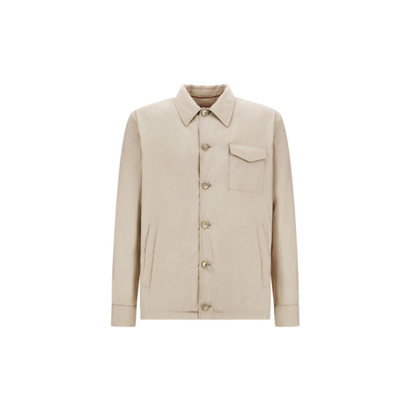 Herno Chantilly Resort Overshirt in Lightweight Matt Nylon and Suede-Effect Microfibre | Men's Jackets | Coveti