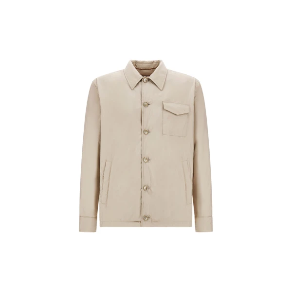 Herno Chantilly Resort Overshirt in Lightweight Matt Nylon and Suede-Effect Microfibre | Men's Jackets | Coveti