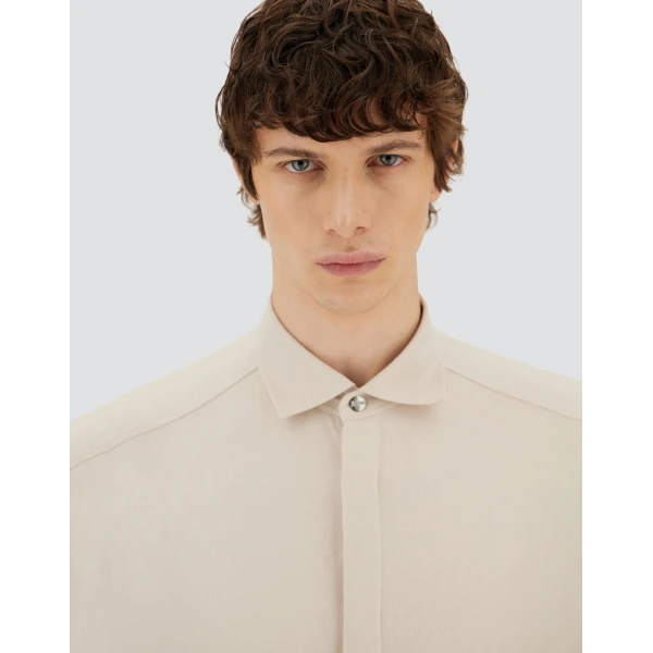 Herno Chantilly Resort Shirt in Cashmere and Silk | Men's Shirts | Coveti