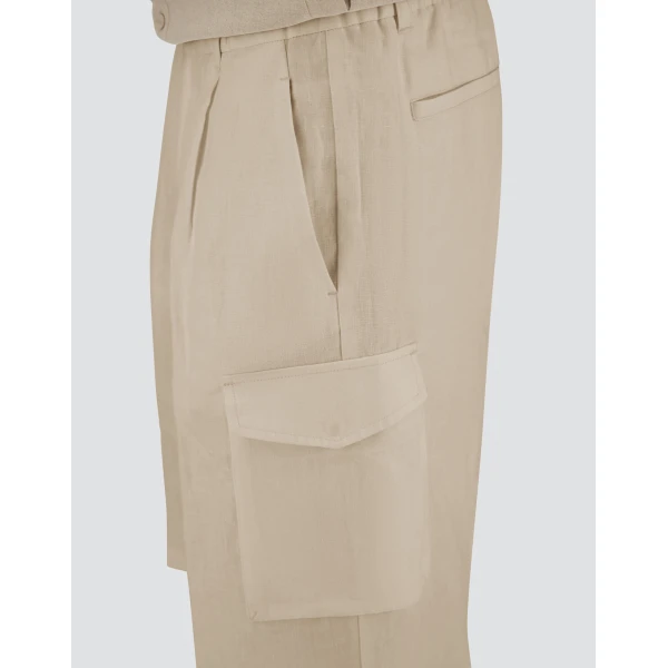 Herno Chantilly Resort Shorts in Fade-Effect Linen | Men's Trousers | Coveti