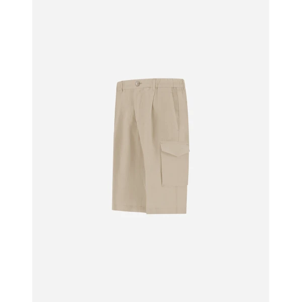 Herno Chantilly Resort Shorts in Fade-Effect Linen | Men's Trousers | Coveti