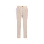 Herno Chantilly Resort Trousers in Fade-Effect Linen with Tropical Print | Men's Trousers | Coveti