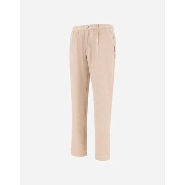 Herno Chantilly Resort Trousers in Wool-Blend Melange Flannel | Men's Trousers | Coveti