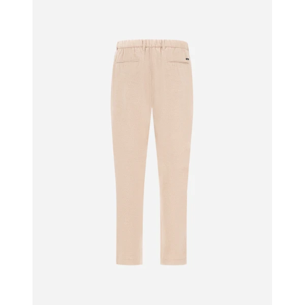 Herno Chantilly Resort Trousers in Wool-Blend Melange Flannel | Men's Trousers | Coveti