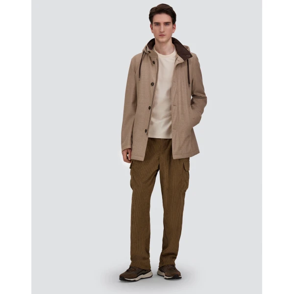 Herno Chantilly Short Parka in Wool, Silk and Suede Effect | Men's Coats | Coveti
