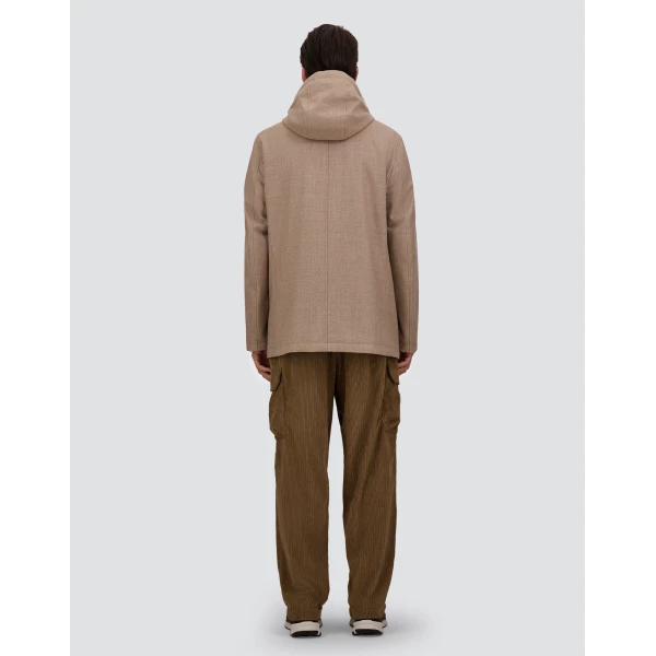 Herno Chantilly Short Parka in Wool, Silk and Suede Effect | Men's Coats | Coveti