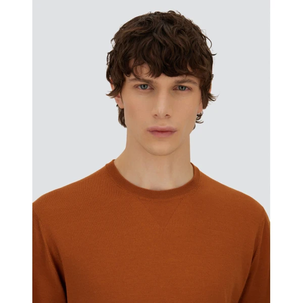 Herno Copper Resort T-Shirt in Wool and Silk Knit | Men's T-Shirts and Polos | Coveti