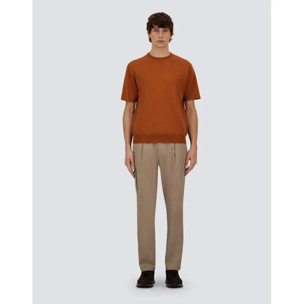 Herno Copper Resort T-Shirt in Wool and Silk Knit | Men's T-Shirts and Polos | Coveti