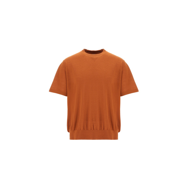 Herno Copper Resort T-Shirt in Wool and Silk Knit | Men's T-Shirts and Polos | Coveti