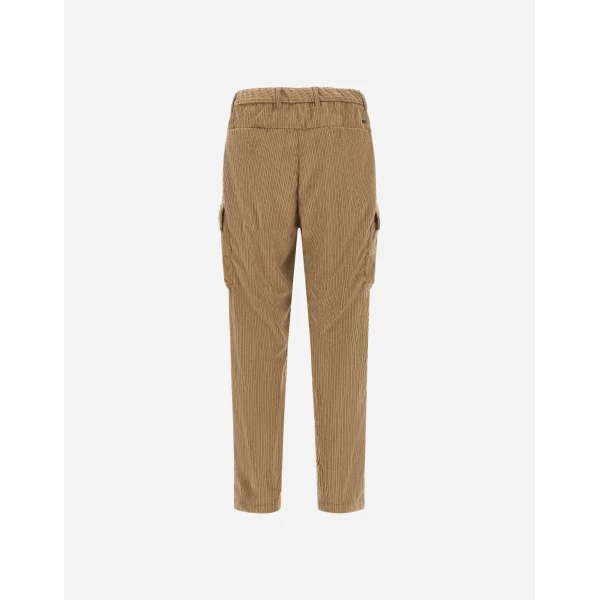 Herno Corduroy Cargo Trousers in Light Military | Men's Trousers | Coveti
