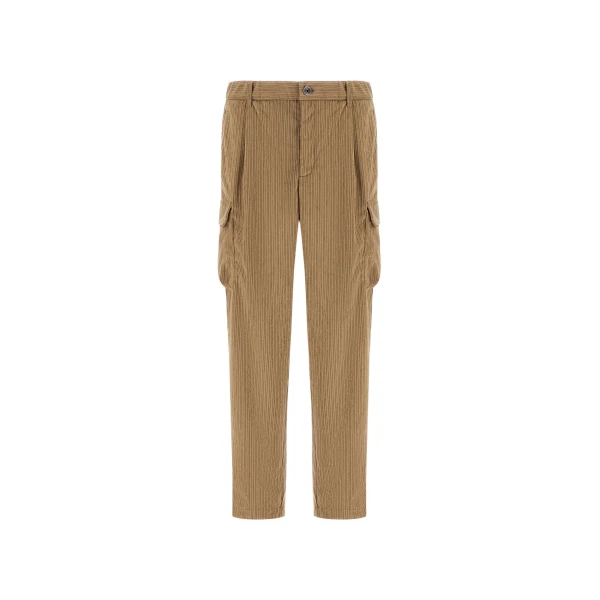 Herno Corduroy Cargo Trousers in Light Military | Men's Trousers | Coveti