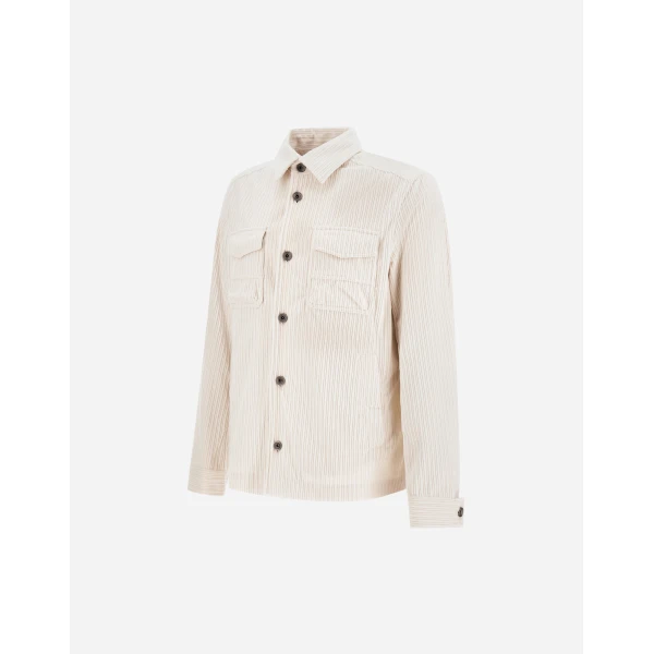 Herno Corduroy Shacket in Ivory | Men's Jackets | Coveti