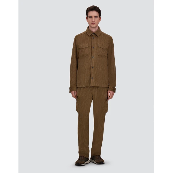 Herno Corduroy Shacket in Light Military | Men's Jackets | Coveti