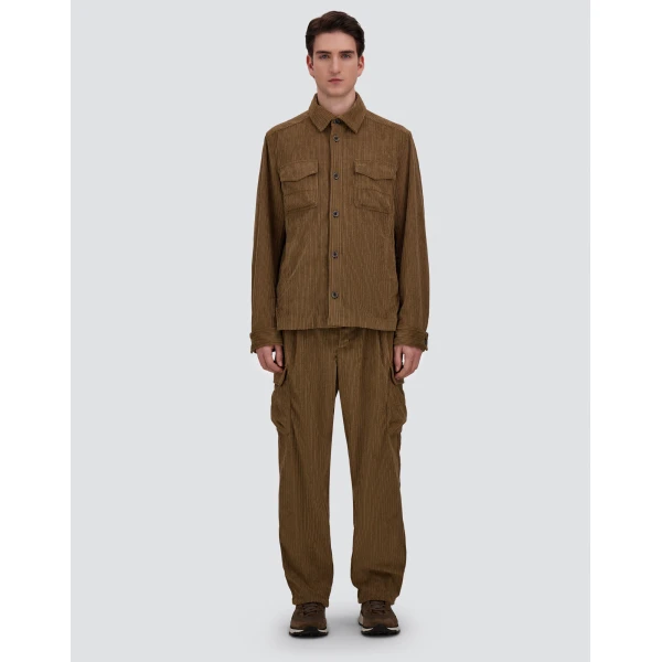 Herno Corduroy Shacket in Light Military | Men's Jackets | Coveti