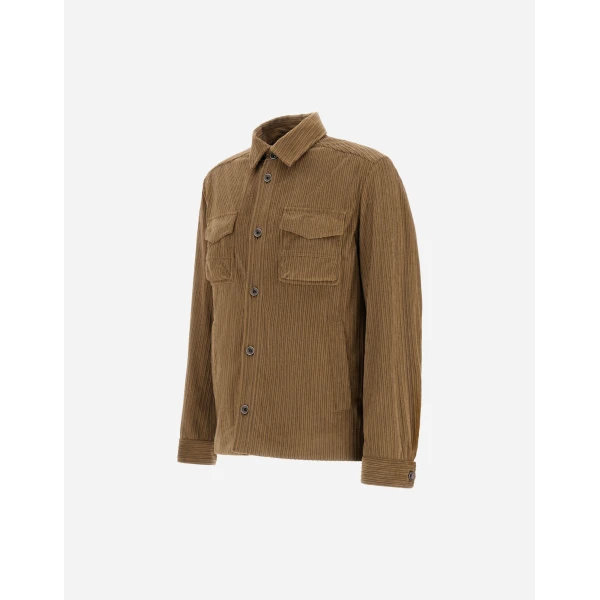 Herno Corduroy Shacket in Light Military | Men's Jackets | Coveti