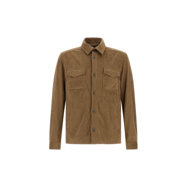Herno Corduroy Shacket in Light Military | Men's Jackets | Coveti