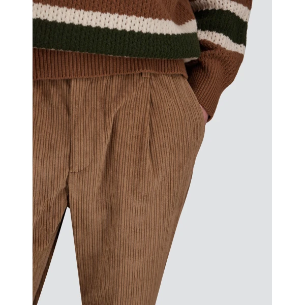 Herno Corduroy Trousers in Camel | Men's Trousers | Coveti