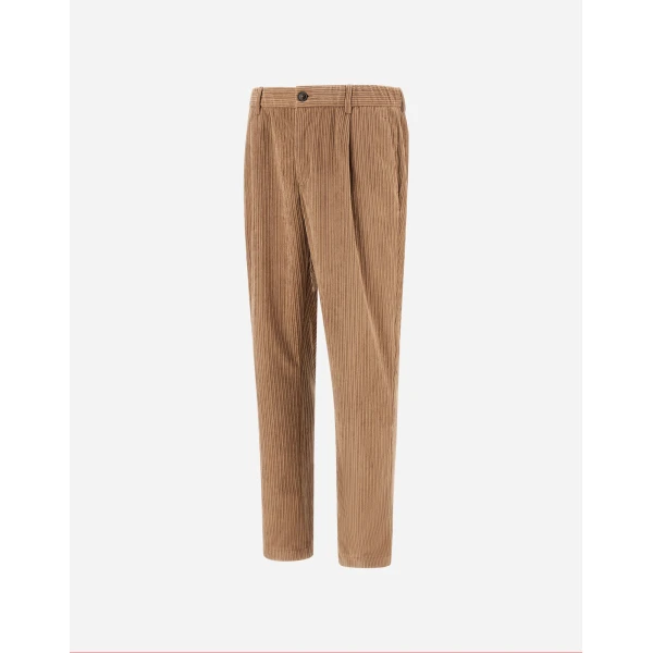 Herno Corduroy Trousers in Camel | Men's Trousers | Coveti