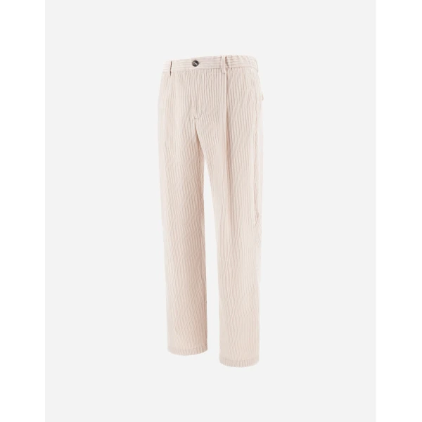 Herno Corduroy Trousers in Ivory | Men's Trousers | Coveti