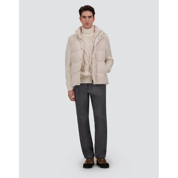 Herno Corduroy Vest in Ivory | Men's Jackets | Coveti