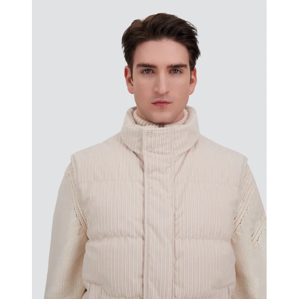 Herno Corduroy Vest in Ivory | Men's Jackets | Coveti