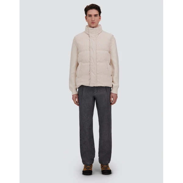 Herno Corduroy Vest in Ivory | Men's Jackets | Coveti