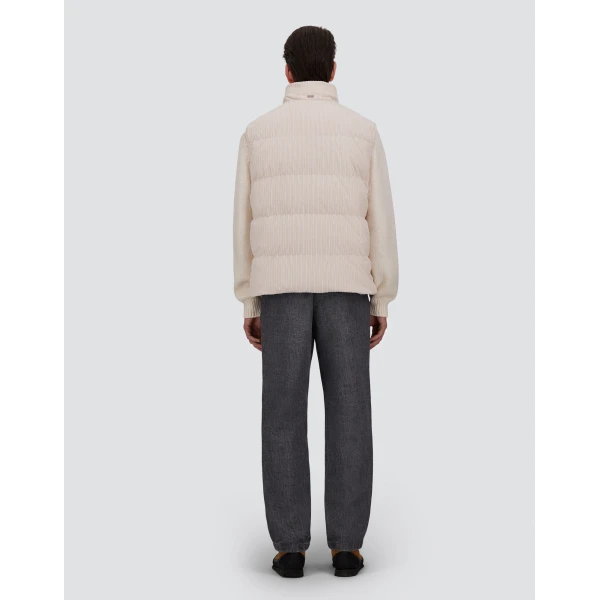 Herno Corduroy Vest in Ivory | Men's Jackets | Coveti