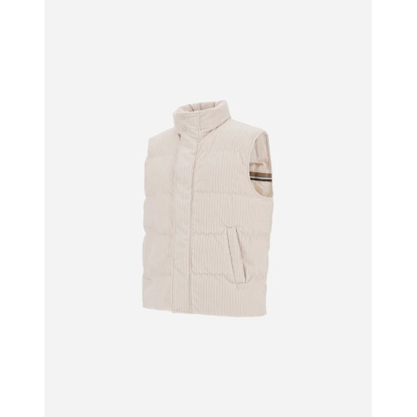 Herno Corduroy Vest in Ivory | Men's Jackets | Coveti