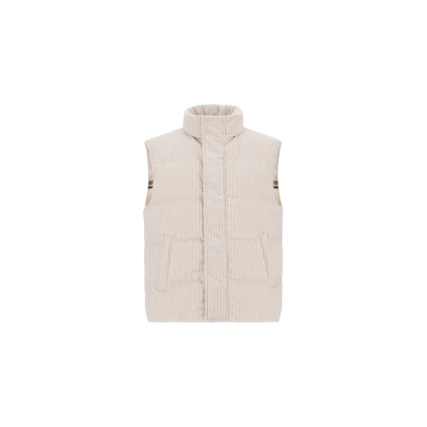 Herno Corduroy Vest in Ivory | Men's Jackets | Coveti