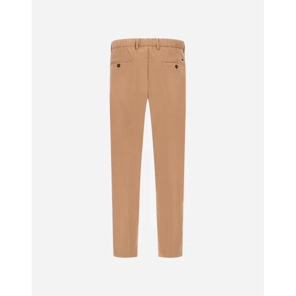 Herno Cotton and Cashmere Canvas Trousers in Camel | Men's Trousers | Coveti