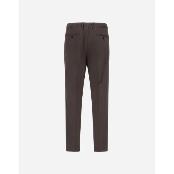 Herno Cotton and Cashmere Canvas Trousers in Dark Taupe | Men's Trousers | Coveti