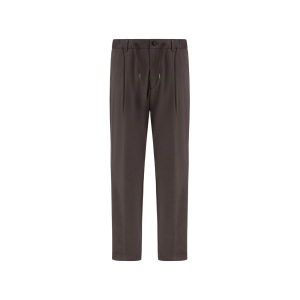 Herno Cotton and Cashmere Canvas Trousers in Dark Taupe | Men's Trousers | Coveti