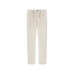 Herno Cotton and Cashmere Canvas Trousers in Milk White | Men's Trousers | Coveti