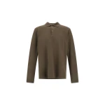 Herno Cotton and Cashmere Double Piqué Polo Shirt in Light Military | Men's T-Shirts and Polos | Coveti